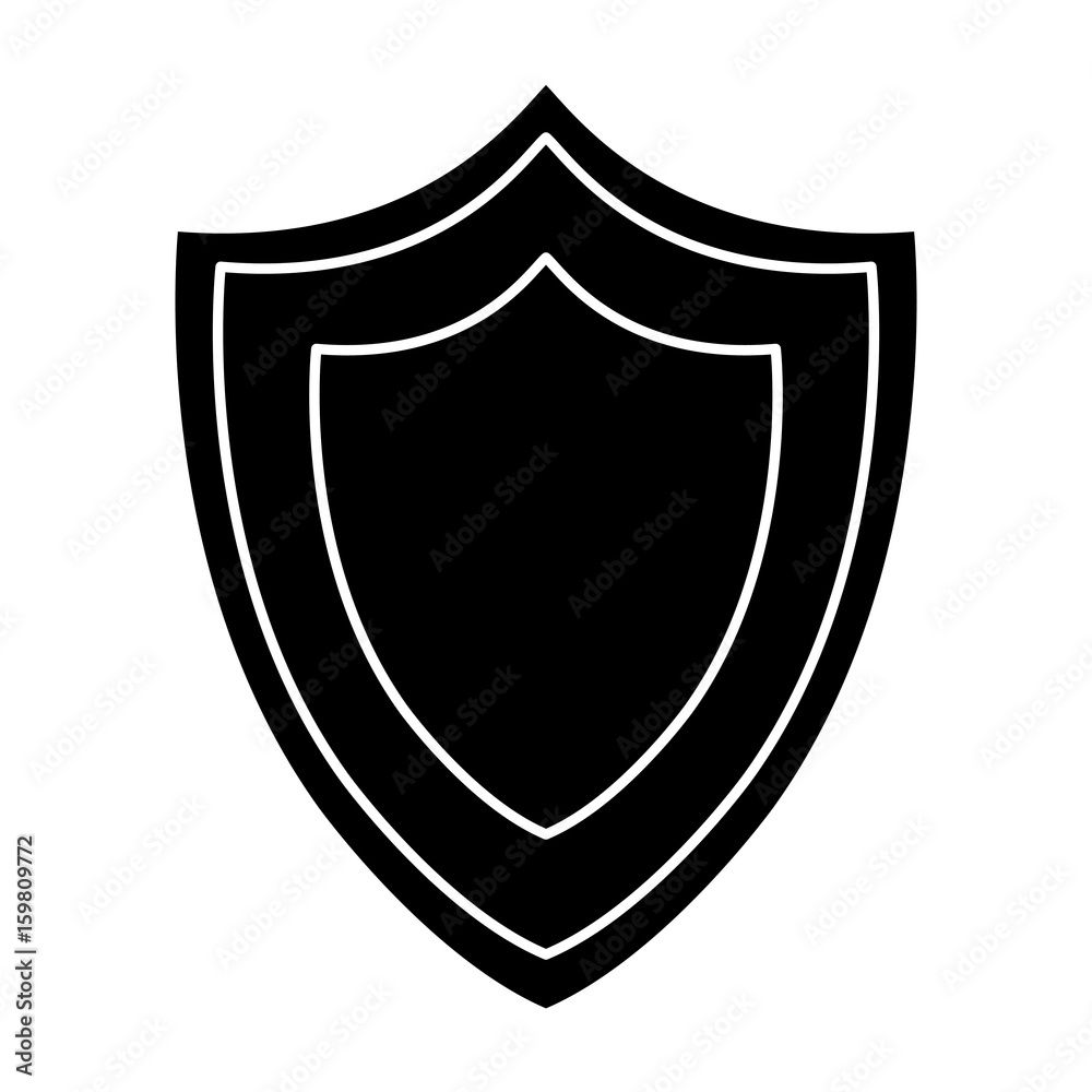 shield icon over white background vector illustration