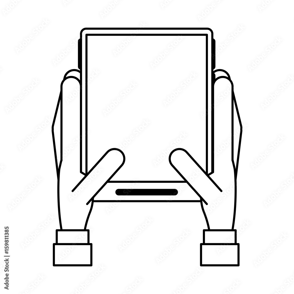electronic cell phone on icon vector illustration design graphic draw electronic cell phone on icon vector illustration design graphic draw