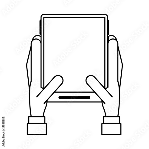 electronic cell phone on icon vector illustration design graphic draw