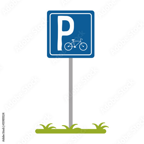 bike or bicycle parking sign icon image vector illustration design 