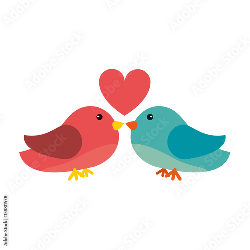 lovebirds romantic valentines day icon image vector illustration design 
