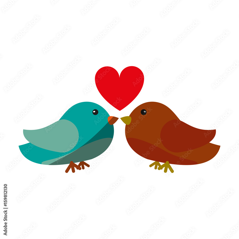 lovebirds romantic valentines day icon image vector illustration design 