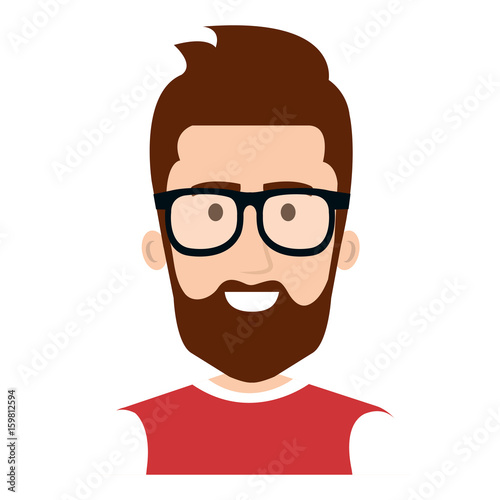 young man avatar character vector illustration design