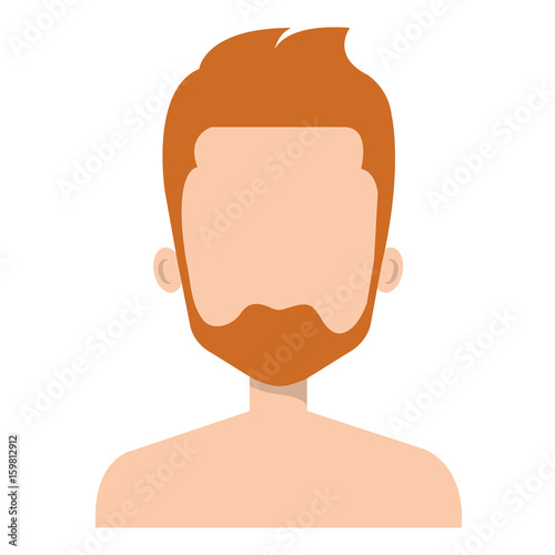 young man shirtless avatar character vector illustration design