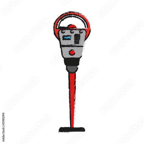 meter parking sign icon image vector illustration design  sketch style