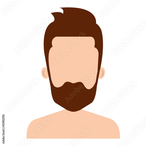 young man shirtless avatar character vector illustration design