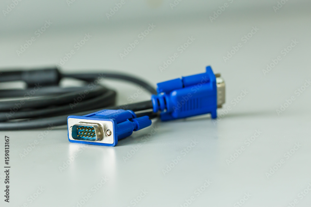 Old VGA Connector on White Background Old VGA Connector on White Background