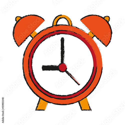 alarm clock icon image vector illustration design  sketch style