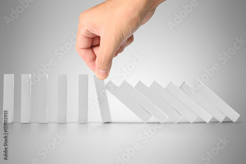 Quadro em tela stop dominoes continuous toppled