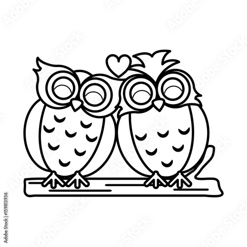 lovebirds romantic valentines day icon image vector illustration design  black line