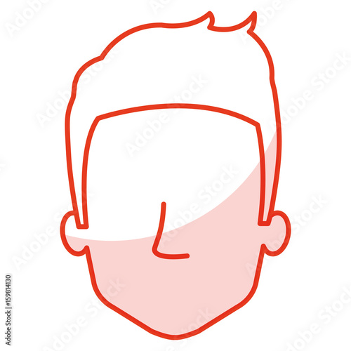 young man head avatar character vector illustration design