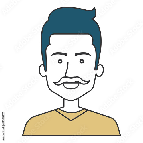 young man avatar character vector illustration design