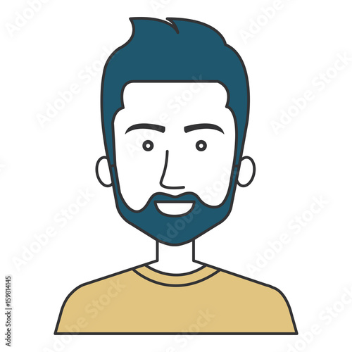 young man avatar character vector illustration design