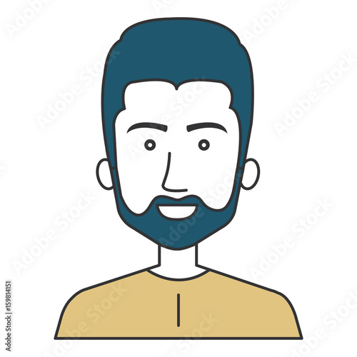 young man avatar character vector illustration design