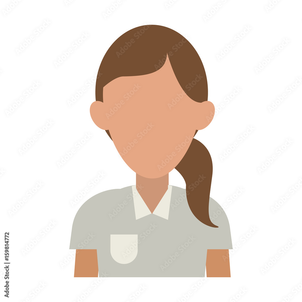 faceless woman with ponytail icon image vector illustration design faceless woman with ponytail icon image vector illustration design