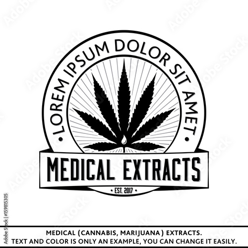 Medical (marijuana, cannabis) extracts. Vector and illustration. Logo design. T-shirt template. 