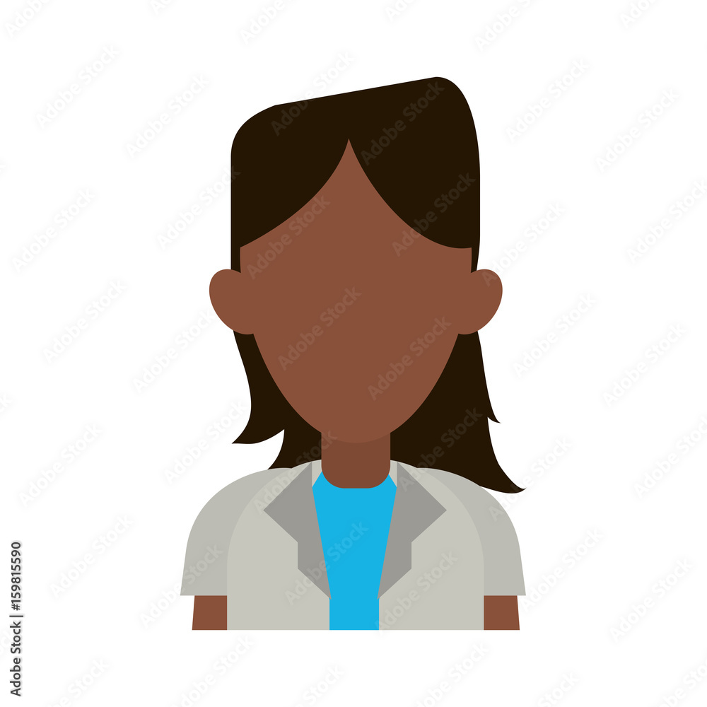 faceless woman with medium length hair  icon image vector illustration design 