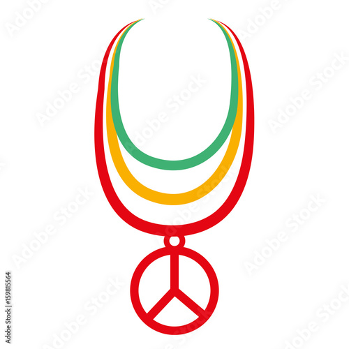 necklace with peace symbol isolated icon vector illustration design
