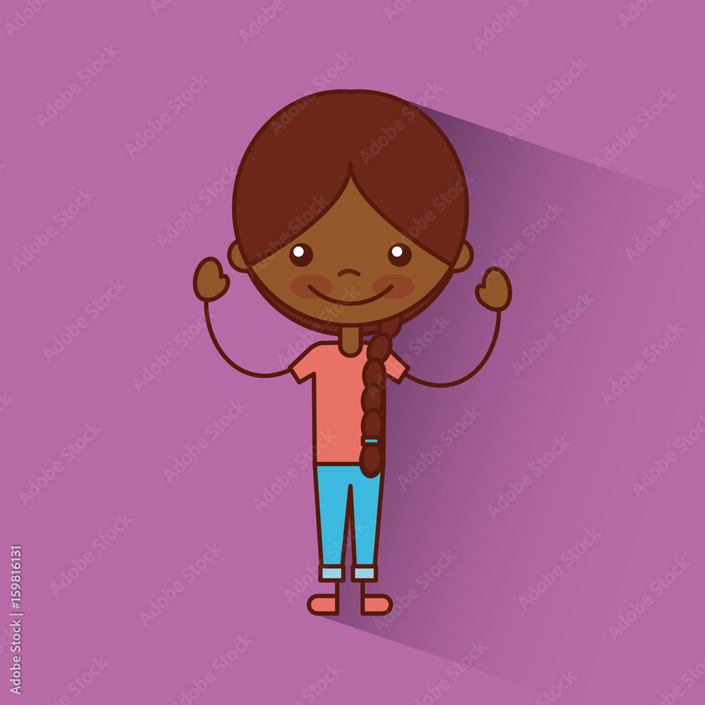 happy girl illustration icon vector design graphic