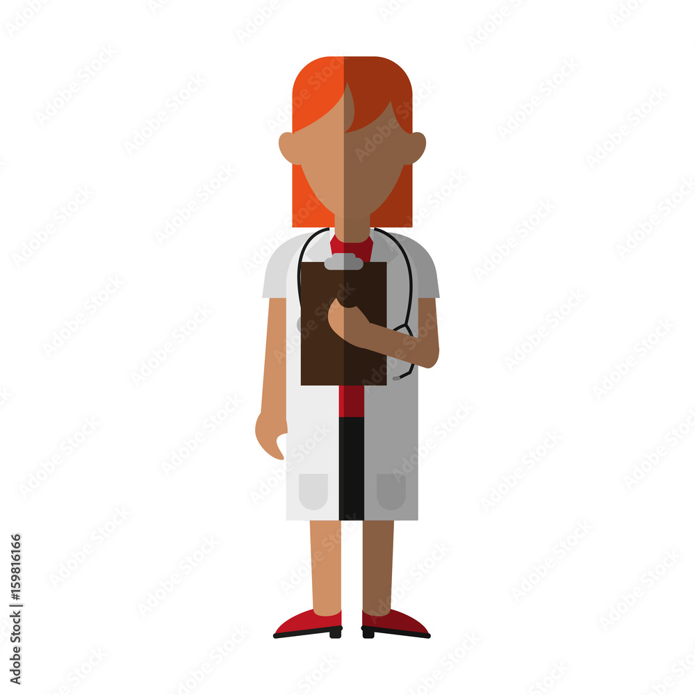 Obraz premium female medical doctor icon image vector illustration design 