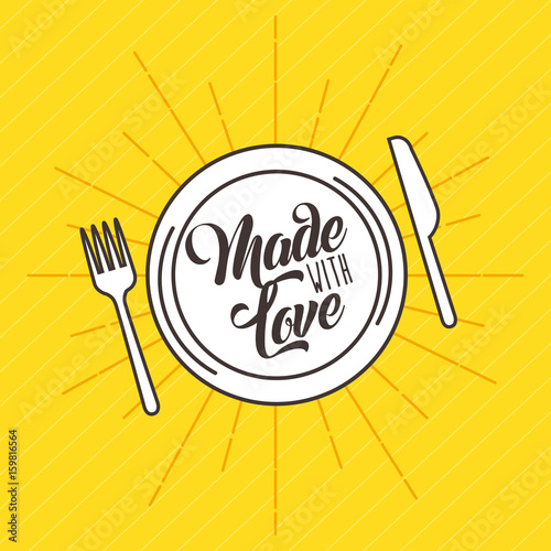 made with love cooking icon vector illustration design graphic