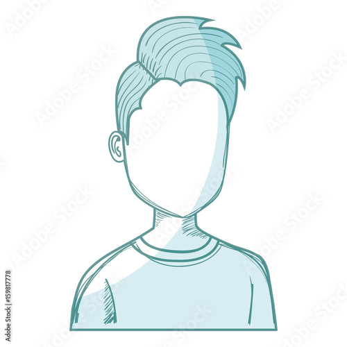 young man avatar character vector illustration design