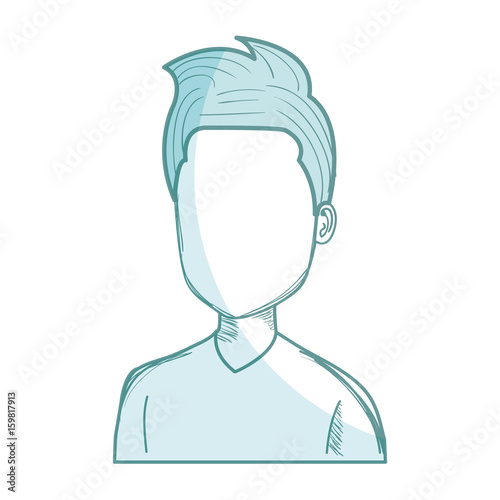 young man avatar character vector illustration design