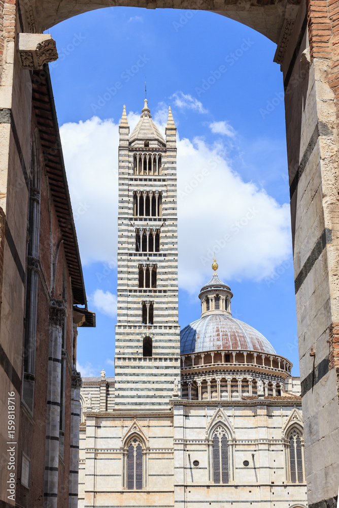A  different view of cathedral in city of Siena in Tuscany, Italy