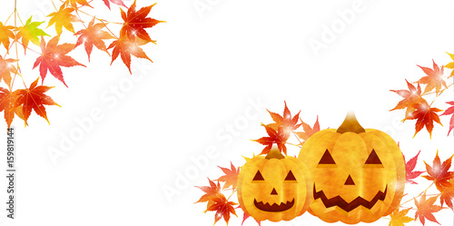 ハロウィン　紅葉　かぼちゃ　背景