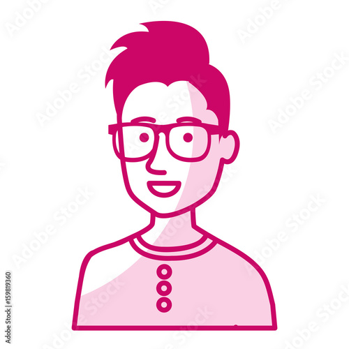 young man avatar character vector illustration design