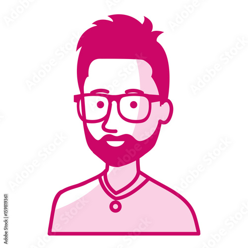 young man avatar character vector illustration design