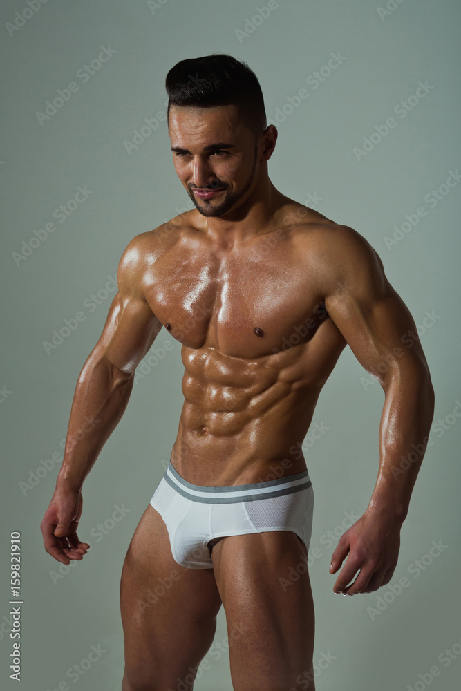 bodybuilder with muscular body in underwear pants Stock Photo | Adobe Stock
