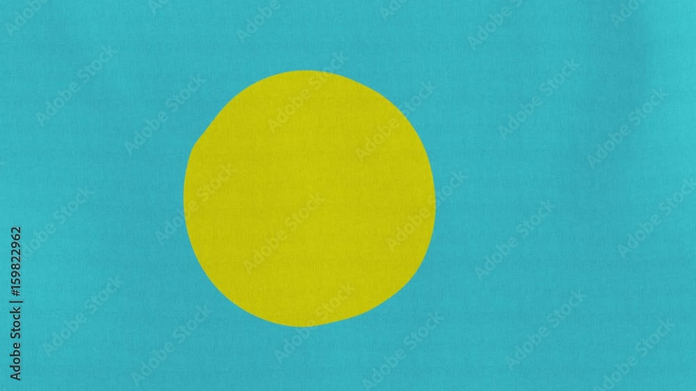 Loopable: Flag of Palau...Palauan official flag gently waving in the wind. Highly detailed fabric texture for 4K resolution. 15 seconds loop. Loopable: Flag of Palau...Palauan official flag gently waving in the wind. Highly detailed fabric texture for 4K resolution. 15 seconds loop.