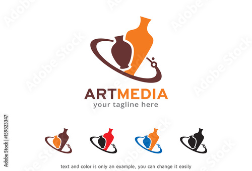 Art Media Logo Template Design Vector, Emblem, Design Concept, Creative Symbol, Icon