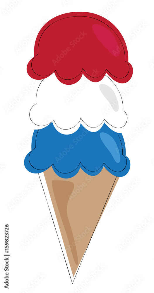 Red White Blue Ice Cream Stock Vector | Adobe Stock