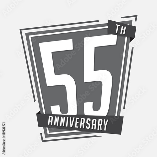 55 anniversary design template. Vector and illustration.
