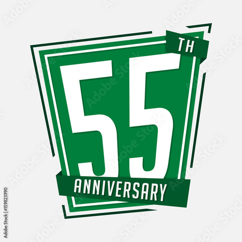 55 anniversary design template. Vector and illustration.
