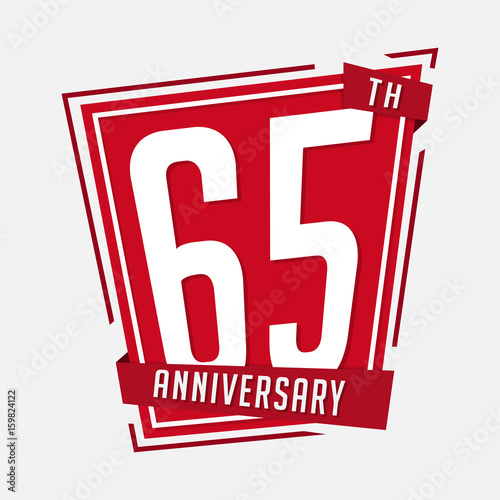 65 anniversary design template. Vector and illustration.
