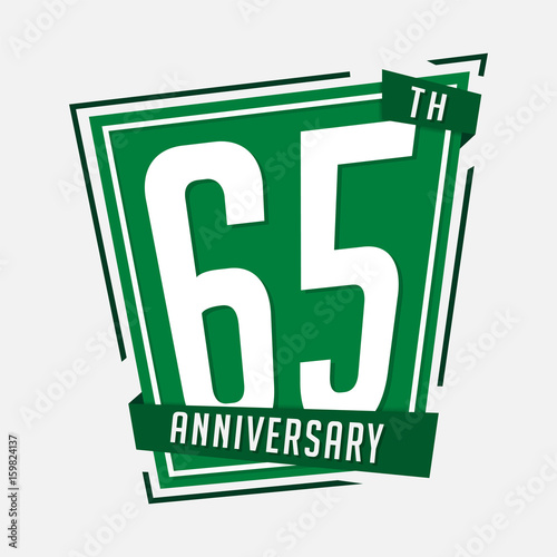 65 anniversary design template. Vector and illustration.
