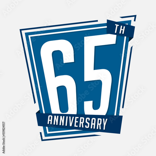 65 anniversary design template. Vector and illustration.
