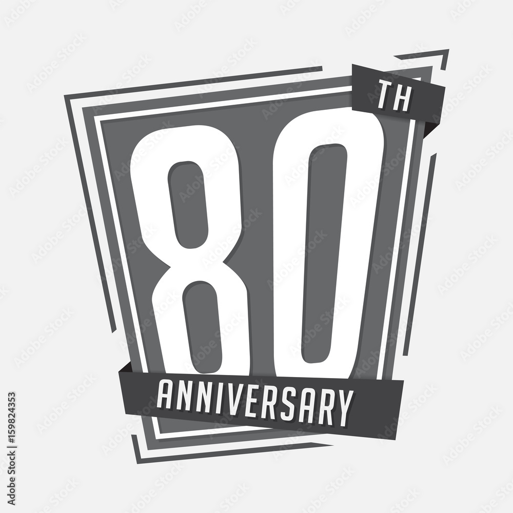 80 anniversary design template. Vector and illustration.
