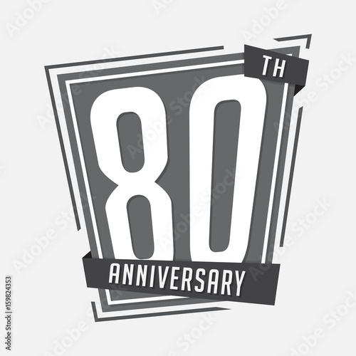 80 anniversary design template. Vector and illustration.
