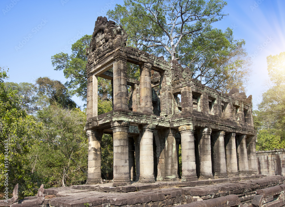 Naklejka premium Preah Khan Temple (12th Century) in Angkor Wat, Siem Reap, Cambodia.