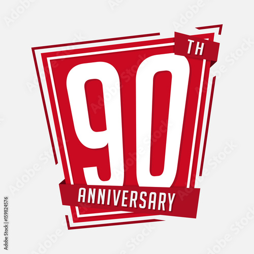 90 anniversary design template. Vector and illustration.
