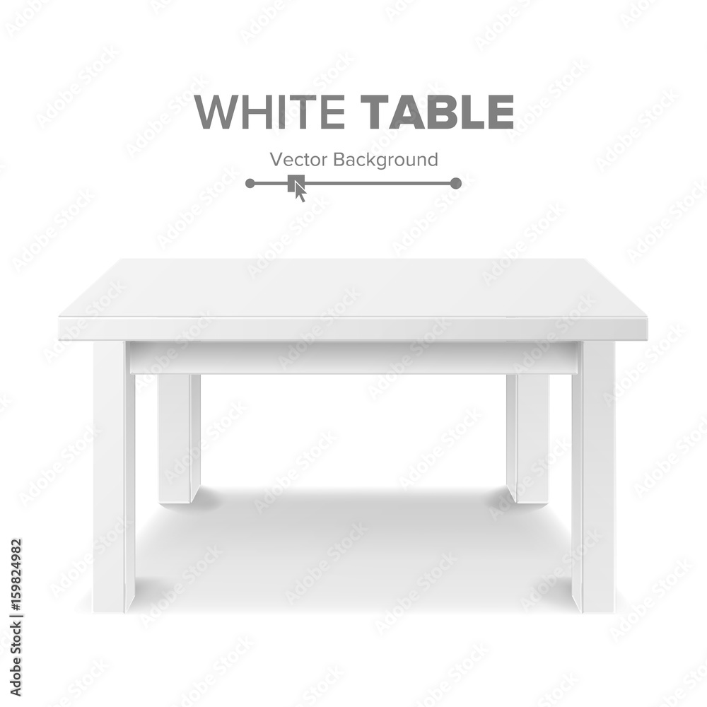 Empty White Plastic Table Isolated On White Background. Realistic Platform. Vector Illustration. Good For Product Display Template. Empty White Plastic Table Isolated On White Background. Realistic Platform. Vector Illustration. Good For Product Display Template.