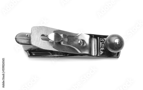 Carpenter's bench plane on white background