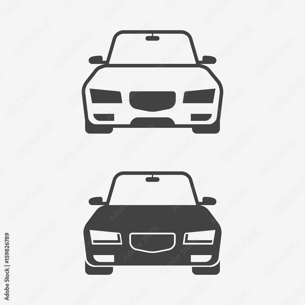 Car monochrome icon. Vector illustration.