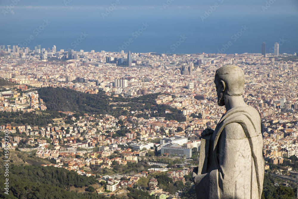 Panoramic view from Expiatory Church of the Sacred Heart on the Tibidabo