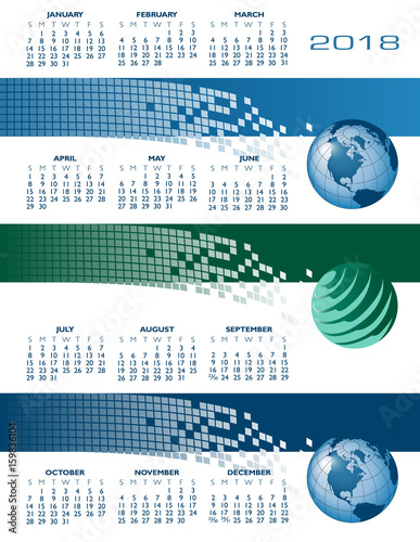 2018 global internet communications calendar with multiple uses 
