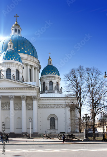 Troitsky (Izmaylovsky) cathedral, 18th century, in St. Petersburg, Russia..